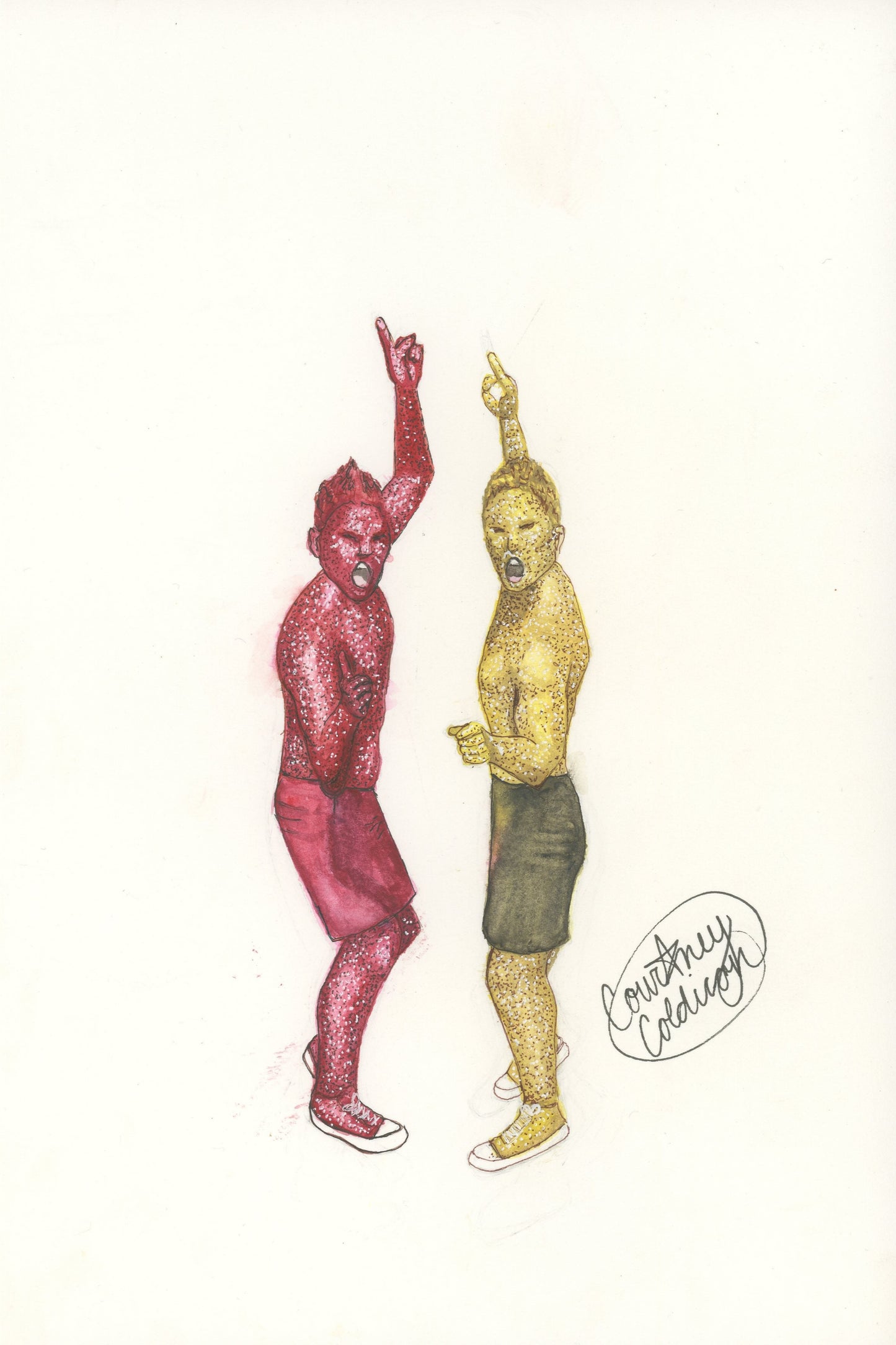 FSU Garnet and Gold Guys Watercolor Art Print 8x10