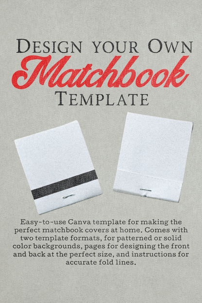 Matchbook Cover Template