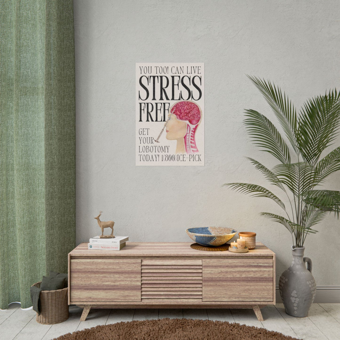 You Too! Can Live Stress Free Art Poster | Watercolor Illustration