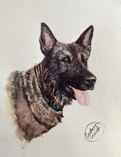 Custom Watercolor Dog Portrait - Hand Painted with Love