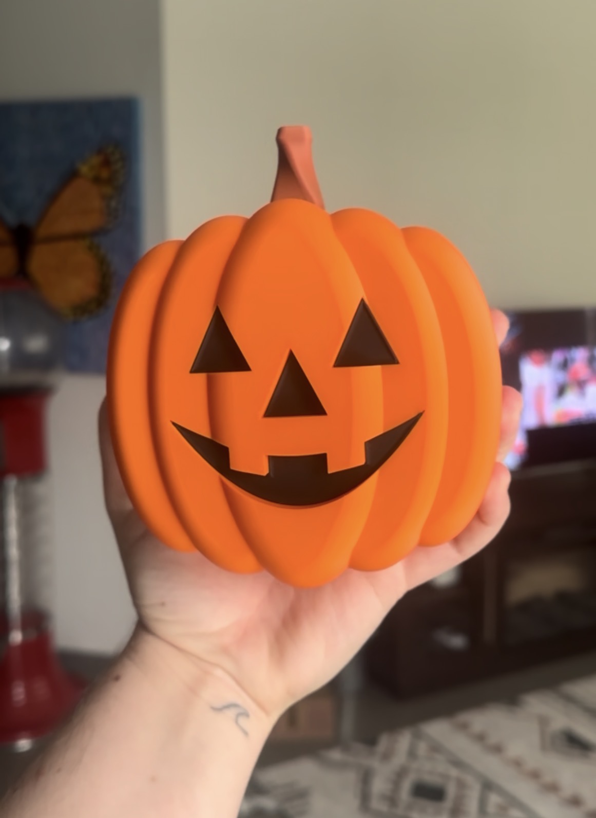 Oversized Jack-o’-Lantern Bead – Pumpkin Halloween Bracelet Bead