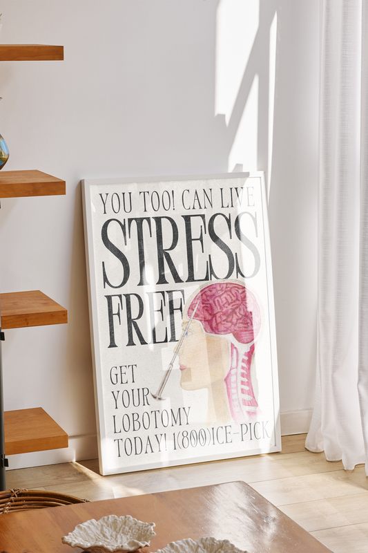 You Too! Can Live Stress Free Art Poster | Watercolor Illustration
