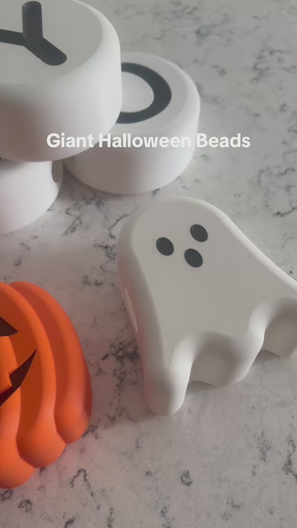 Oversized Jack-o’-Lantern Bead – Pumpkin Halloween Bracelet Bead